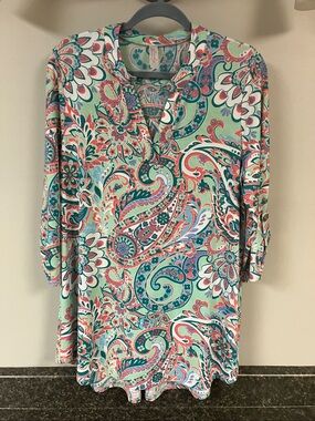 The Gaudy boutique paisley tab sleeve shirt xl 16